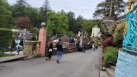 Portmerion with Eugene and Kristina. Steampunk convention was on.