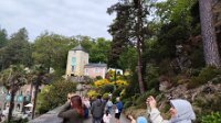 Portmerion with Eugene and Kristina. Steampunk convention was on.
