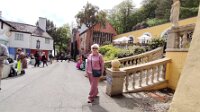 Portmerion with Eugene and Kristina. Steampunk convention was on.